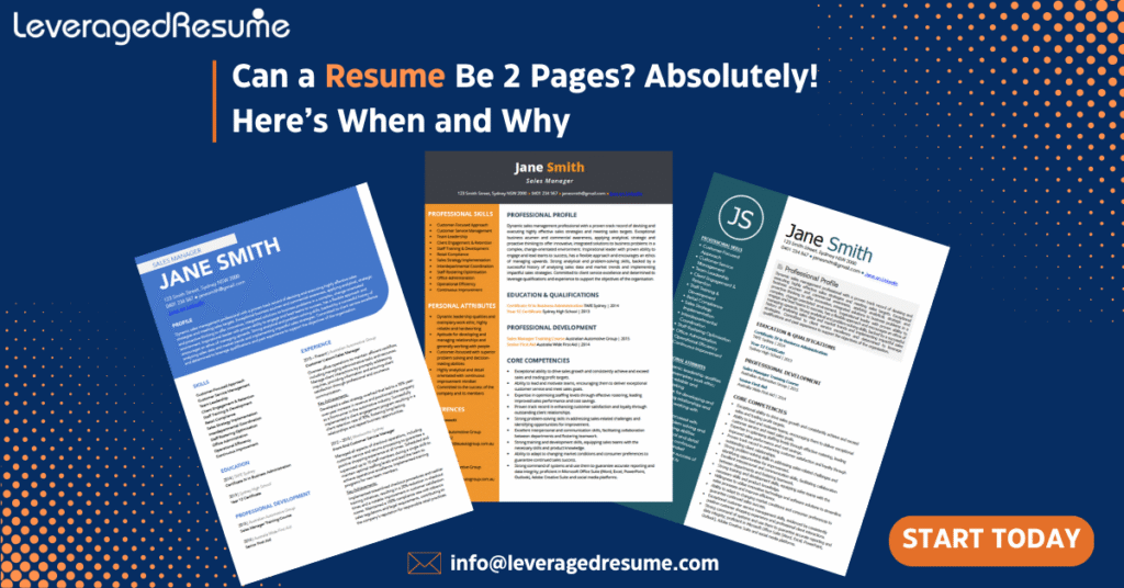Can a Resume Be 2 Pages Absolutely! Here’s When and Why